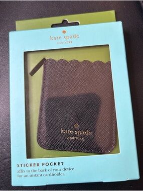 Kate Spade Black Cardholder Sticker Pocket New in Box